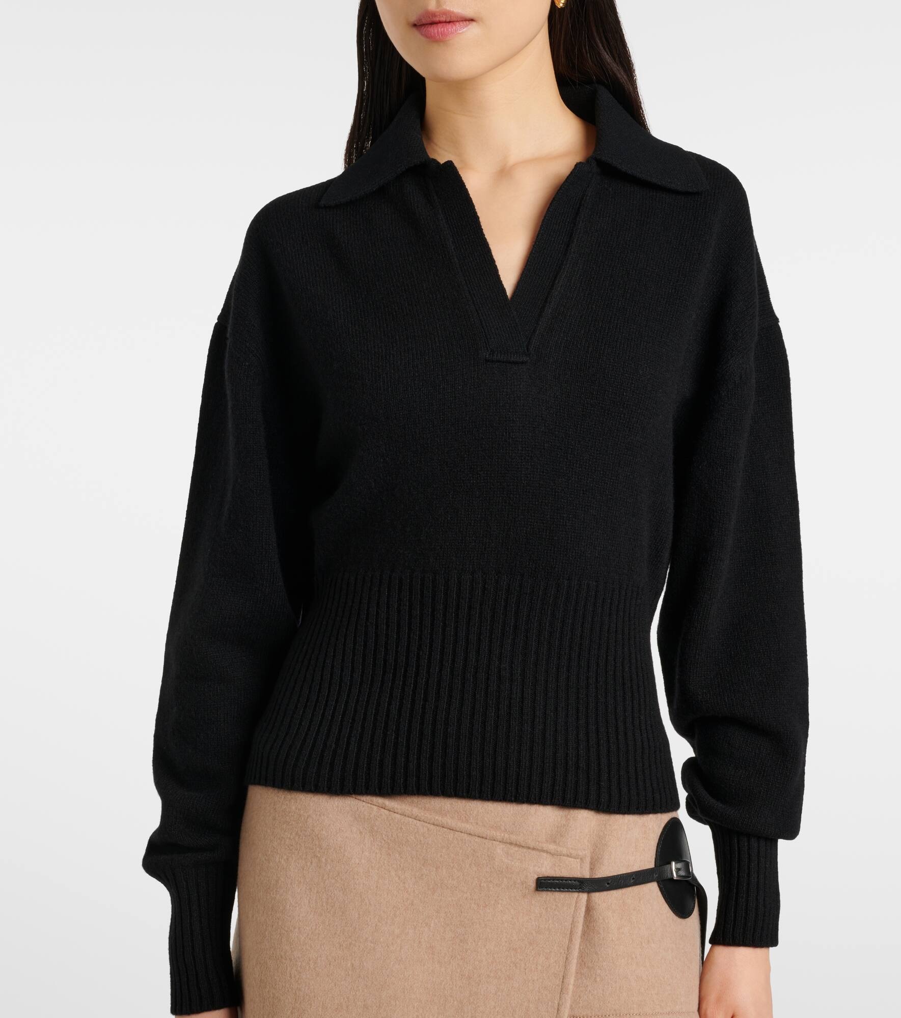 Jeanne cashmere and wool polo sweater - 5