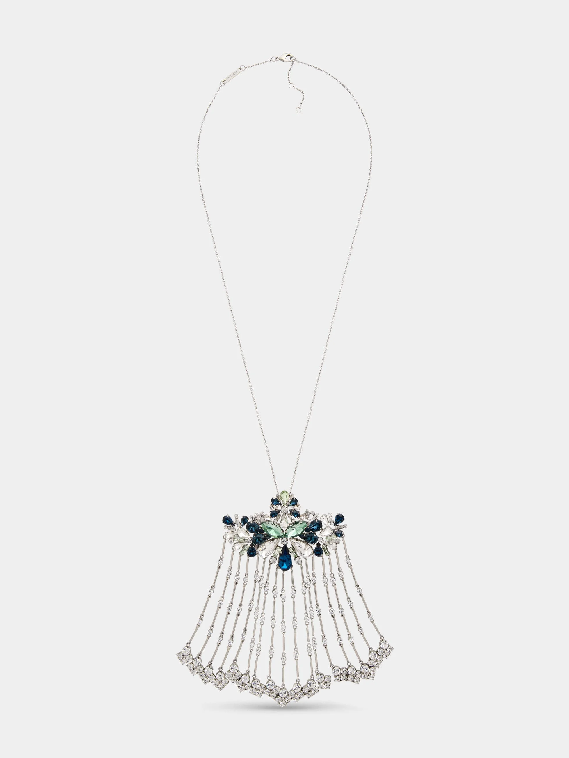 STRASS JEWEL NECKLACE IN SILVER AND BLUE - 1