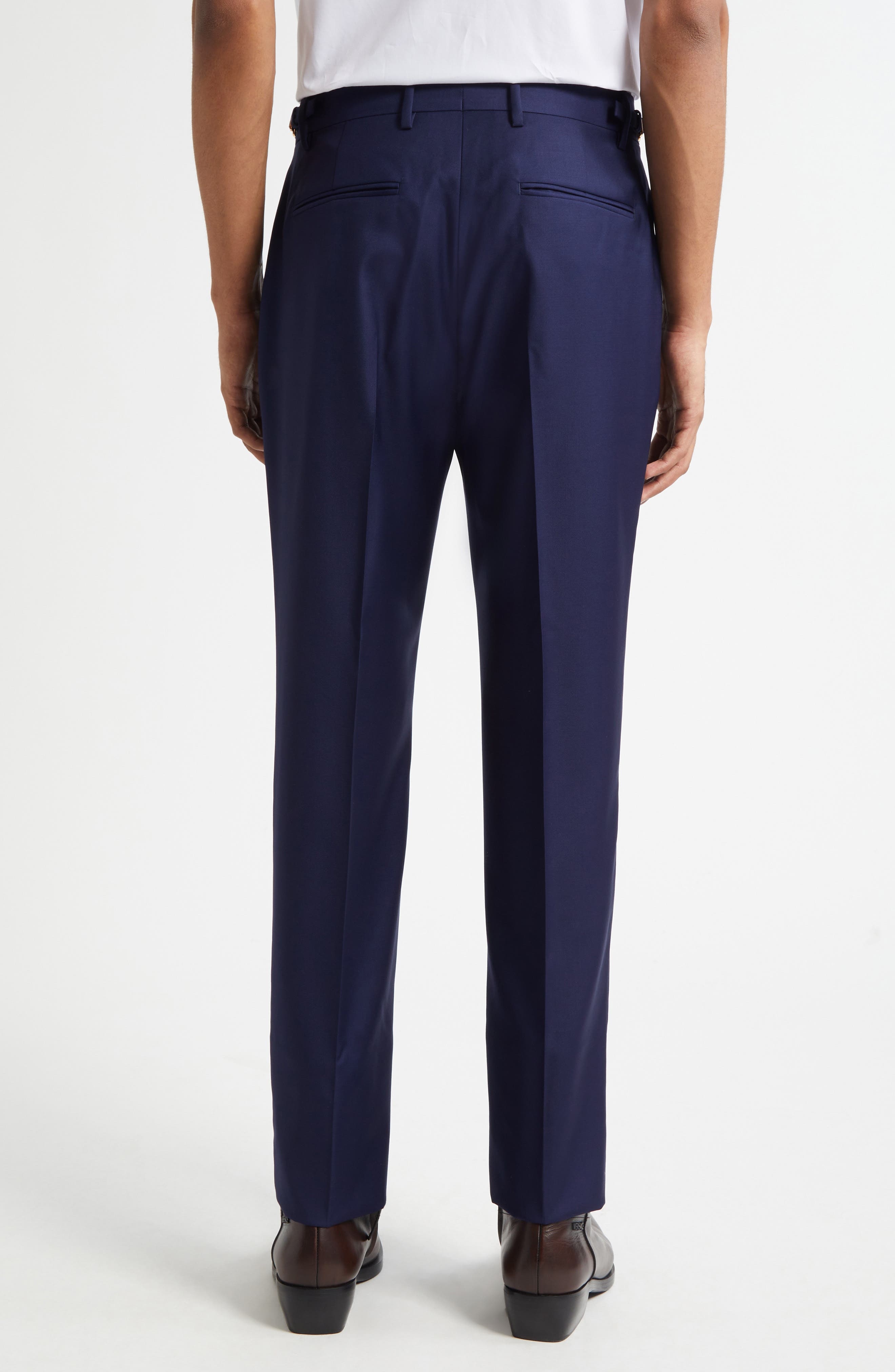 Versace Wool Trousers in Ink at Nordstrom - 3