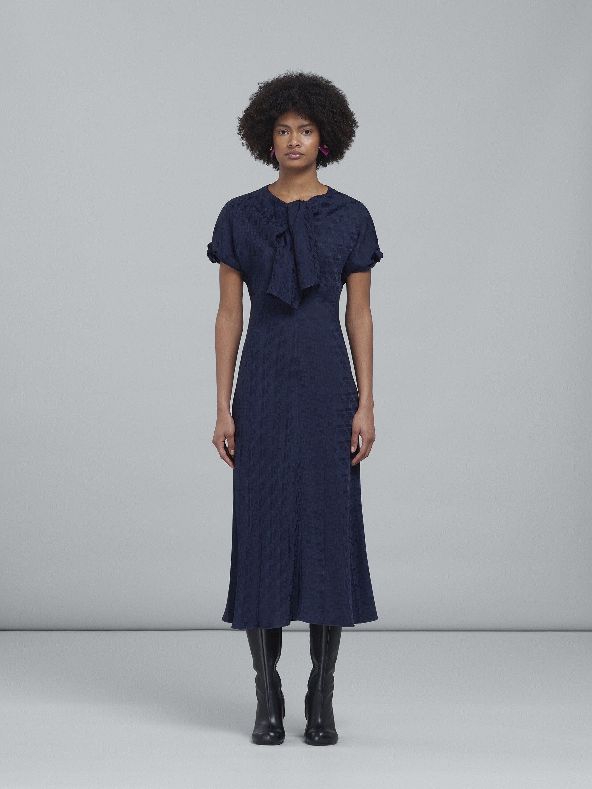 VISCOSE JACQUARD DRESS - 2