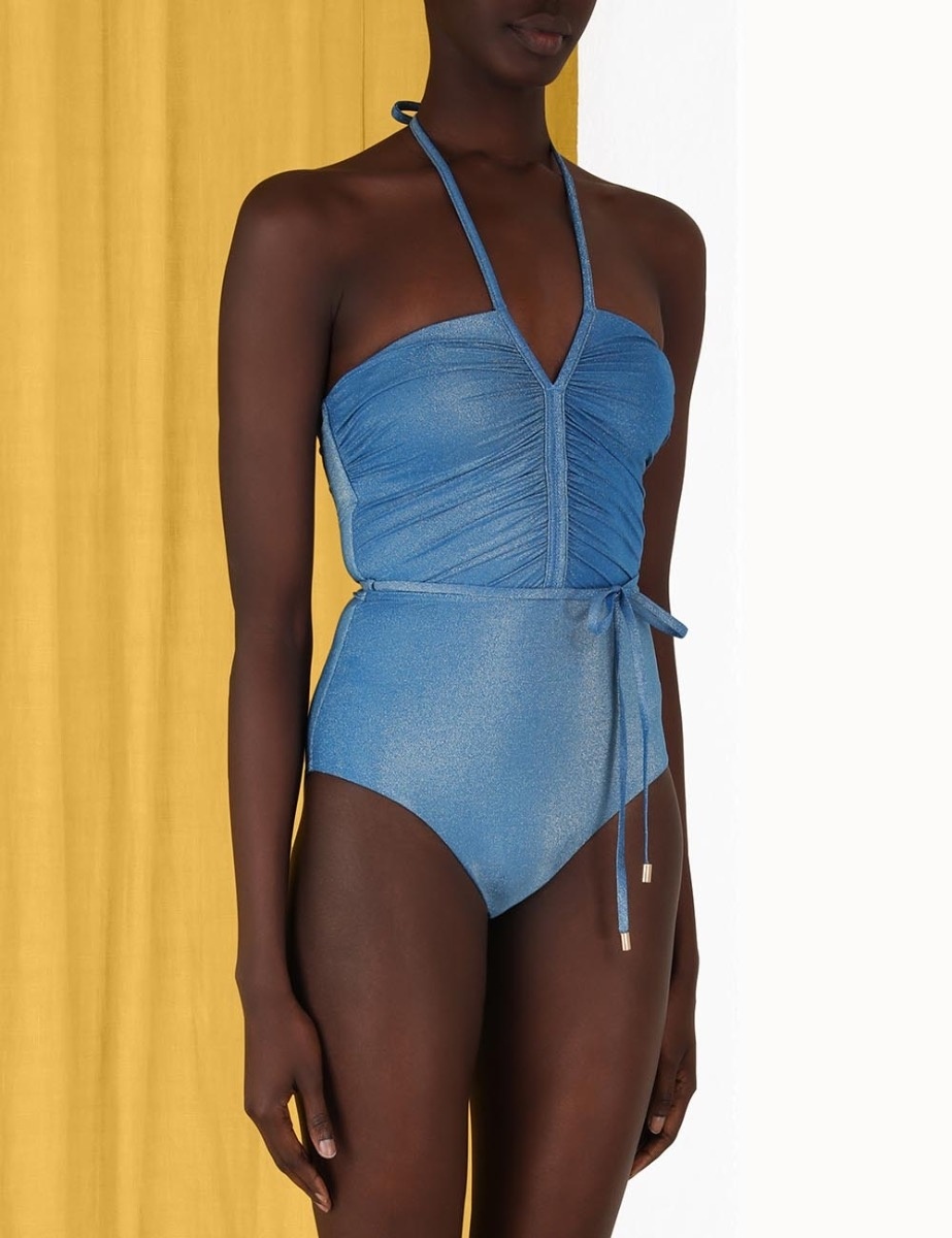RAIE LUREX RUCHED HALTER 1PC - 5