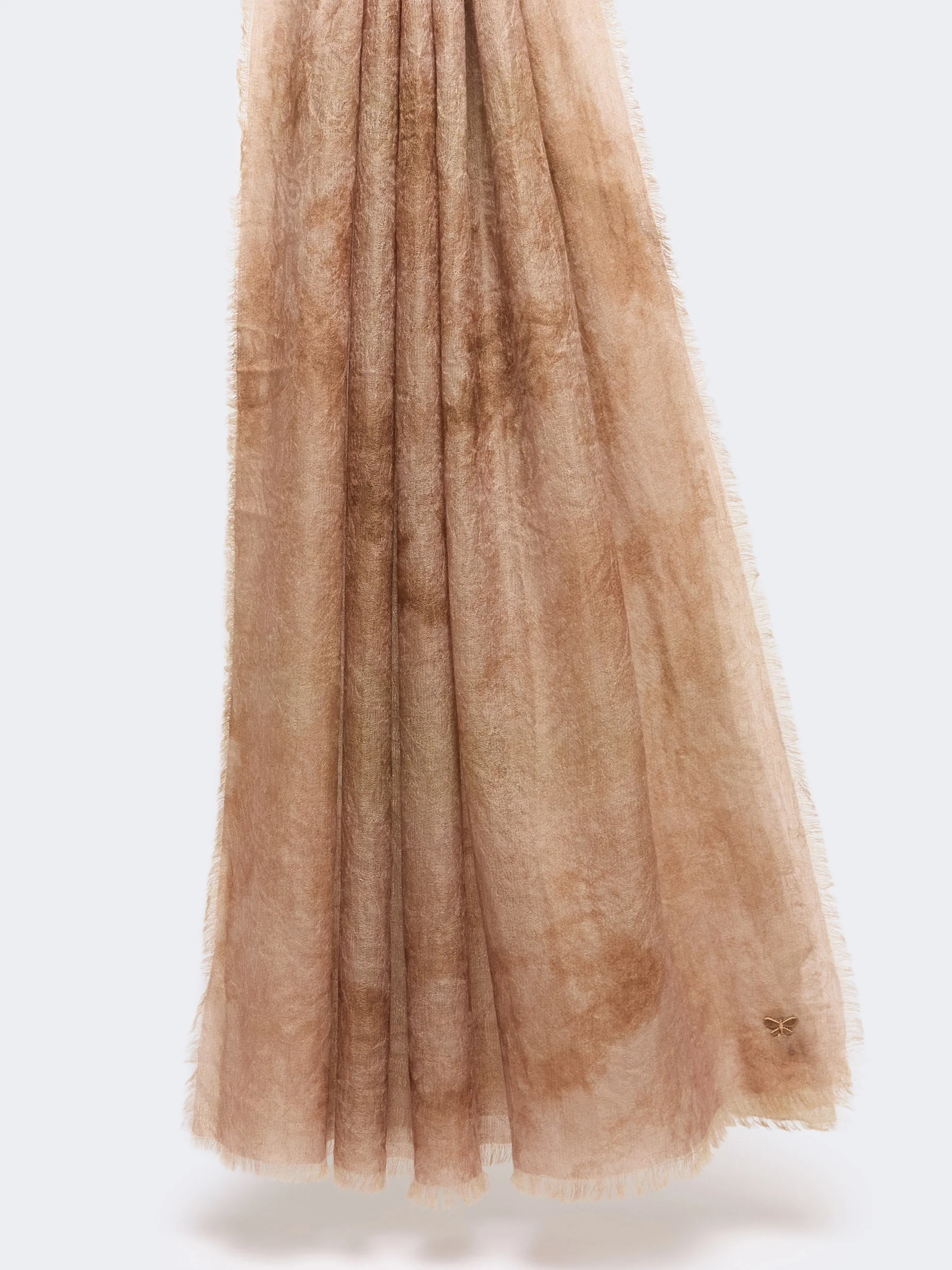 SENIOR Jacquard wool stole - BEIGE - 1