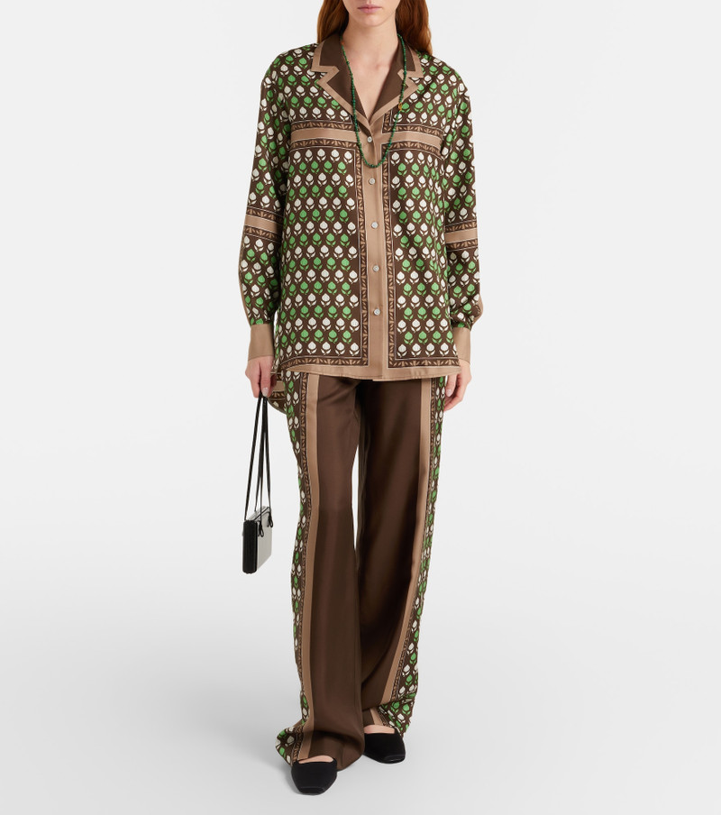 TORY BURCH Printed silk twill palazzo pants outlook