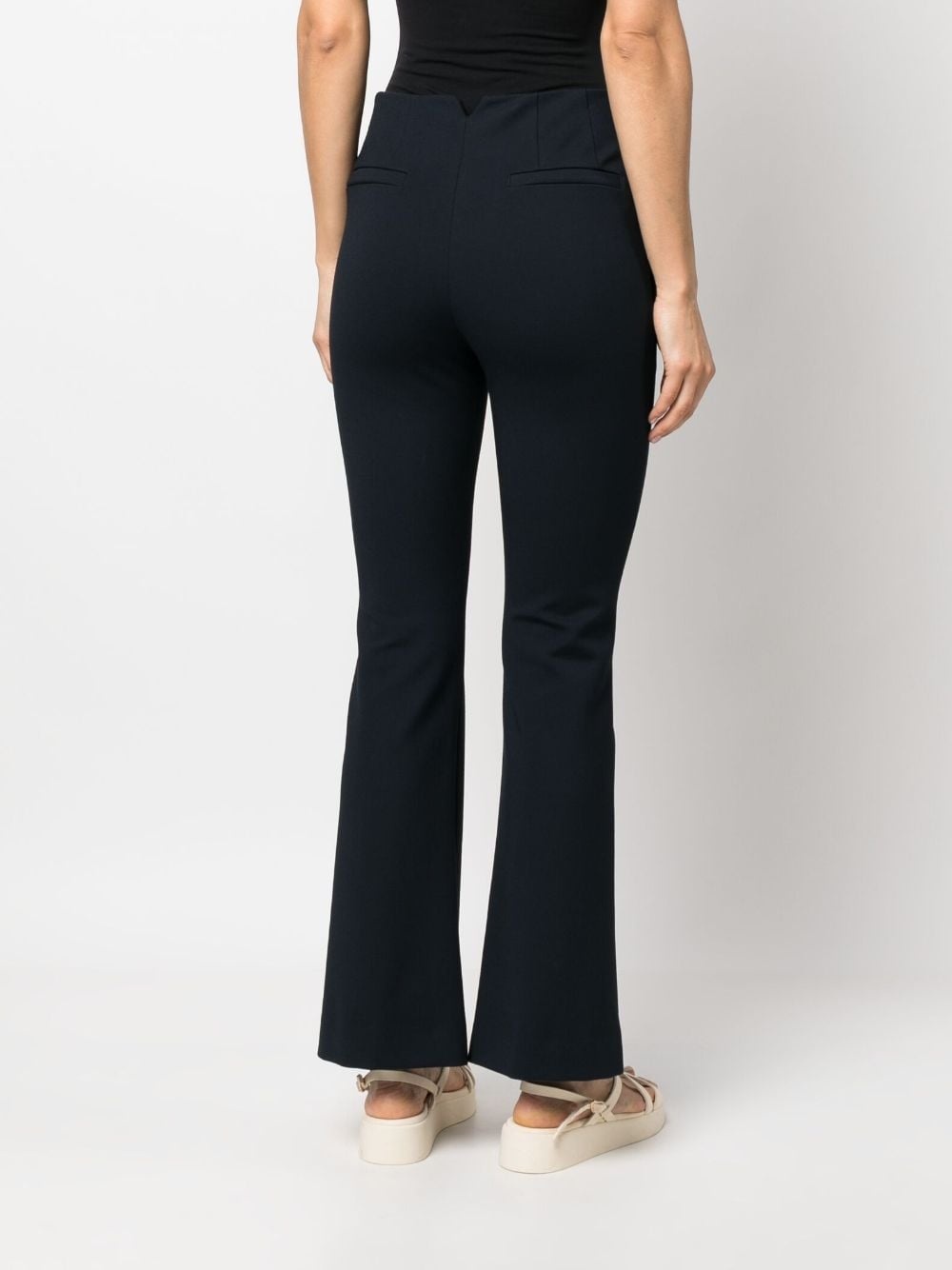 flared-cut button-detail trousers - 4