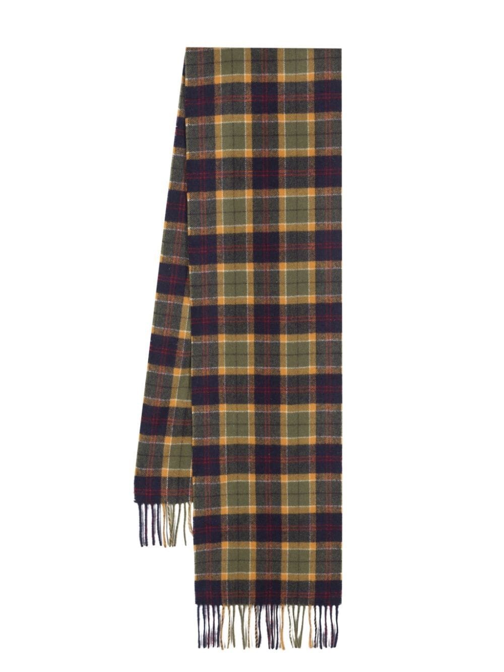 tartan-check wool scarf - 1