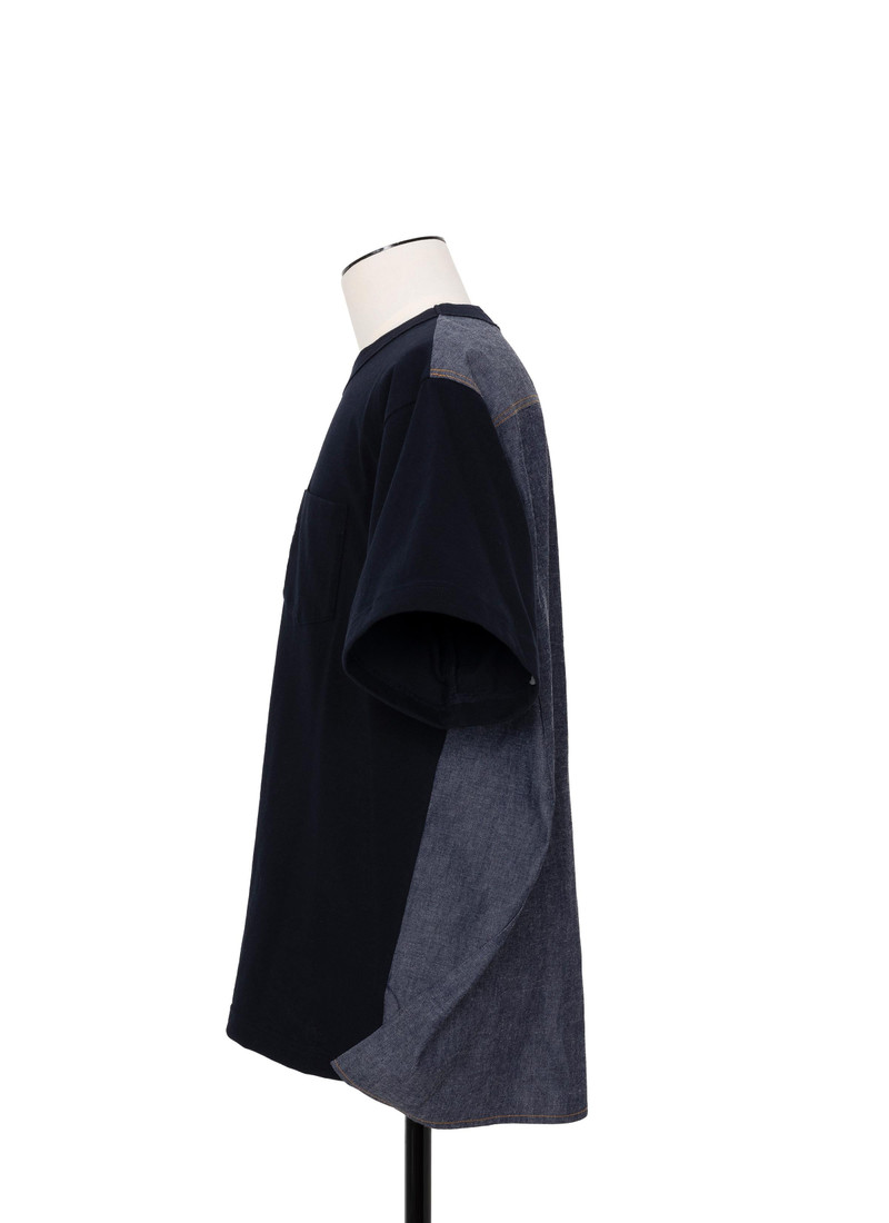 Light Weight Denim x Cotton Jersey T-Shirt 3