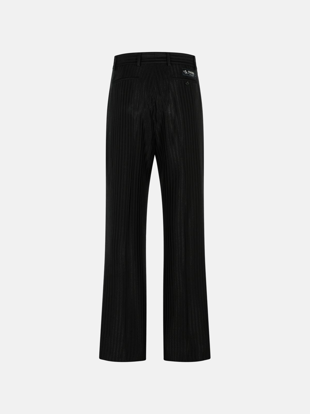 BLACK VISCOSE BLEND TROUSERS - 3