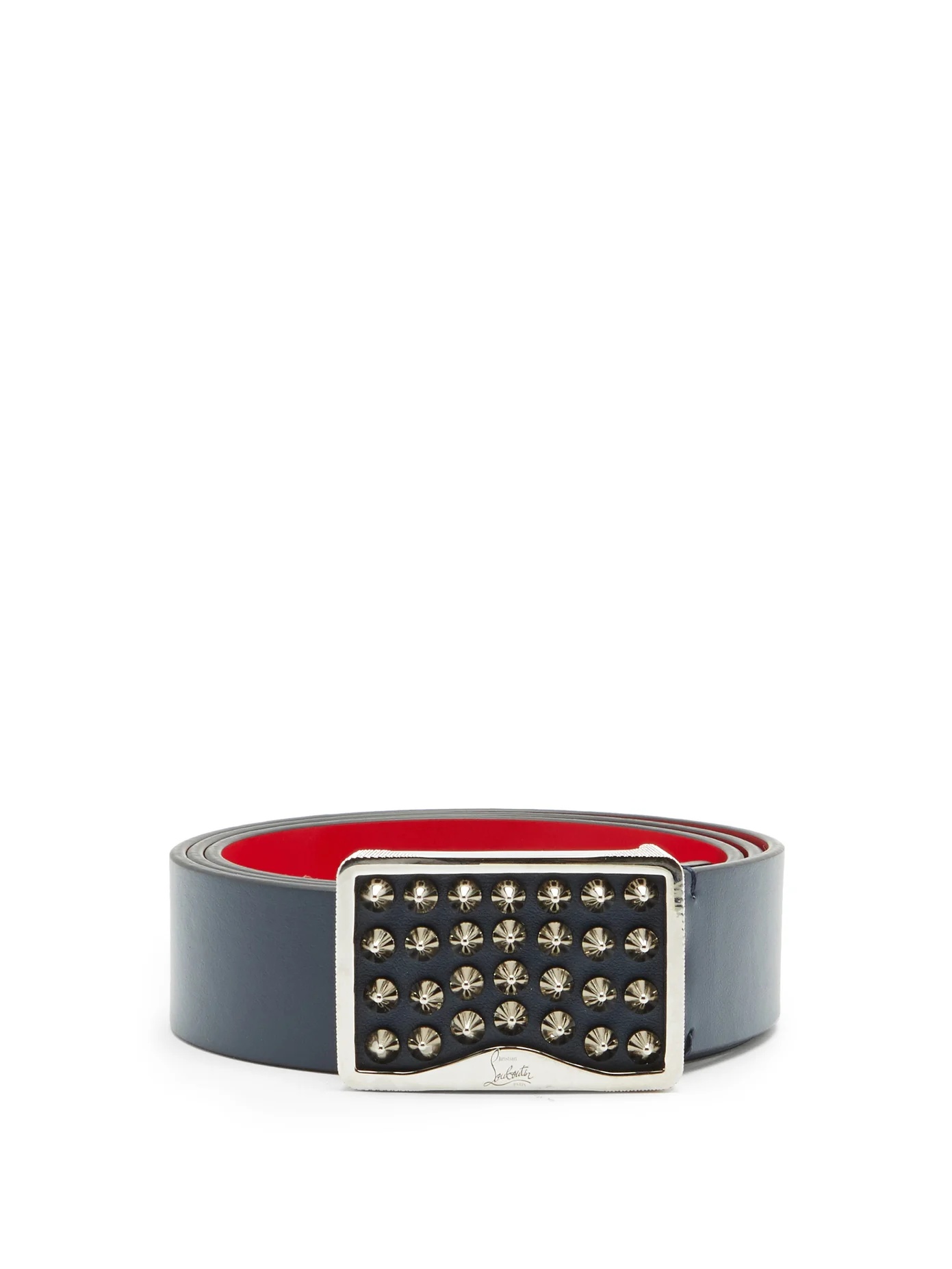 Louis spiked-buckle leather belt - 1