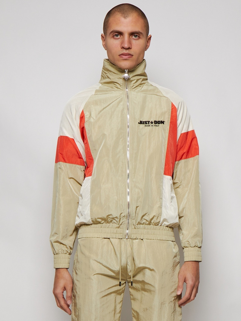 Color Block Tracksuit Jacket Cream White And Red 3