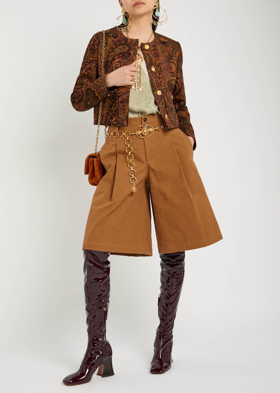 Chloe Pleated Canvas Shorts - 4