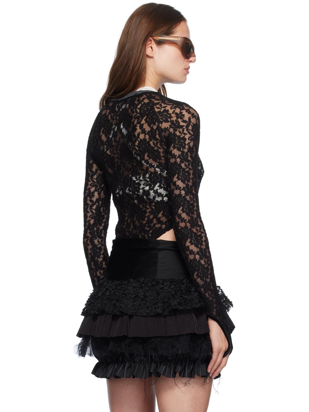 Black Rose Lace Bodysuit - 3