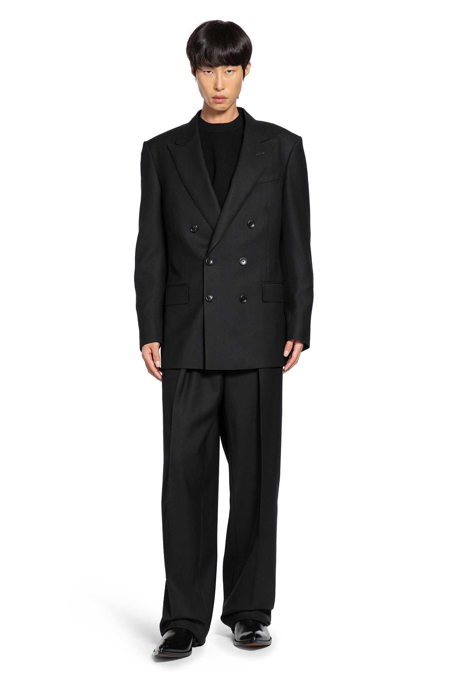 Double-breasted Blazer In Broken Twill - 5
