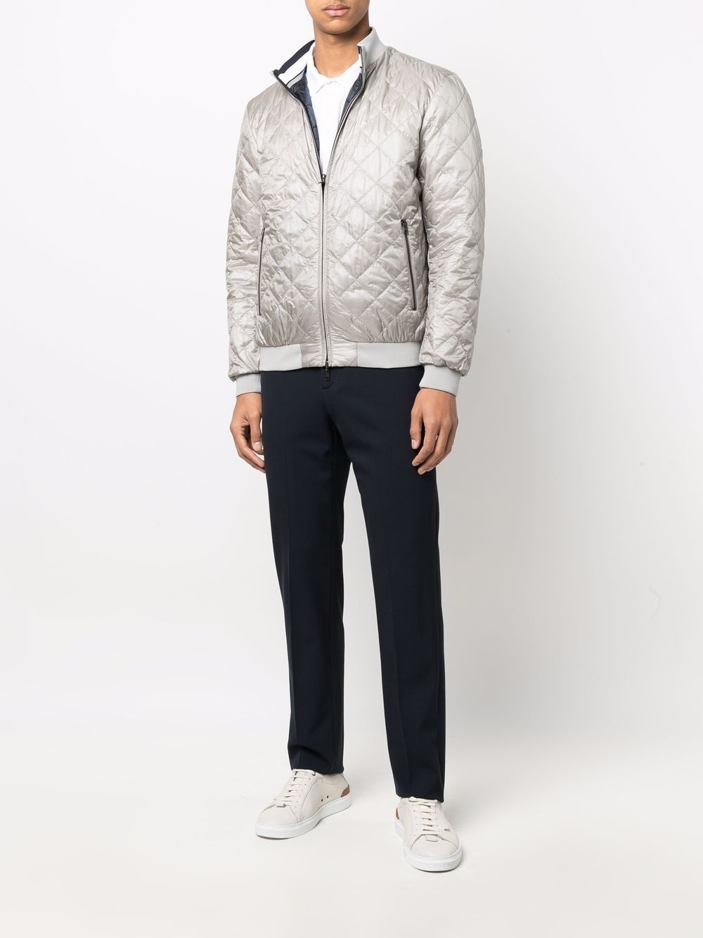 stripe-detail quilted jacket - 6