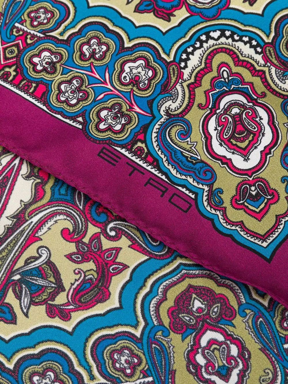 paisley print silk pocket square - 3