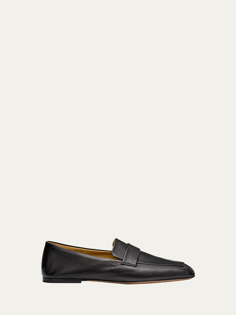 Leather Square-Toe Loafers - 1