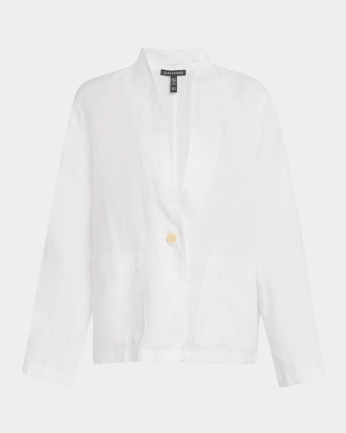 Single-Button Organic Linen Jacket - 1