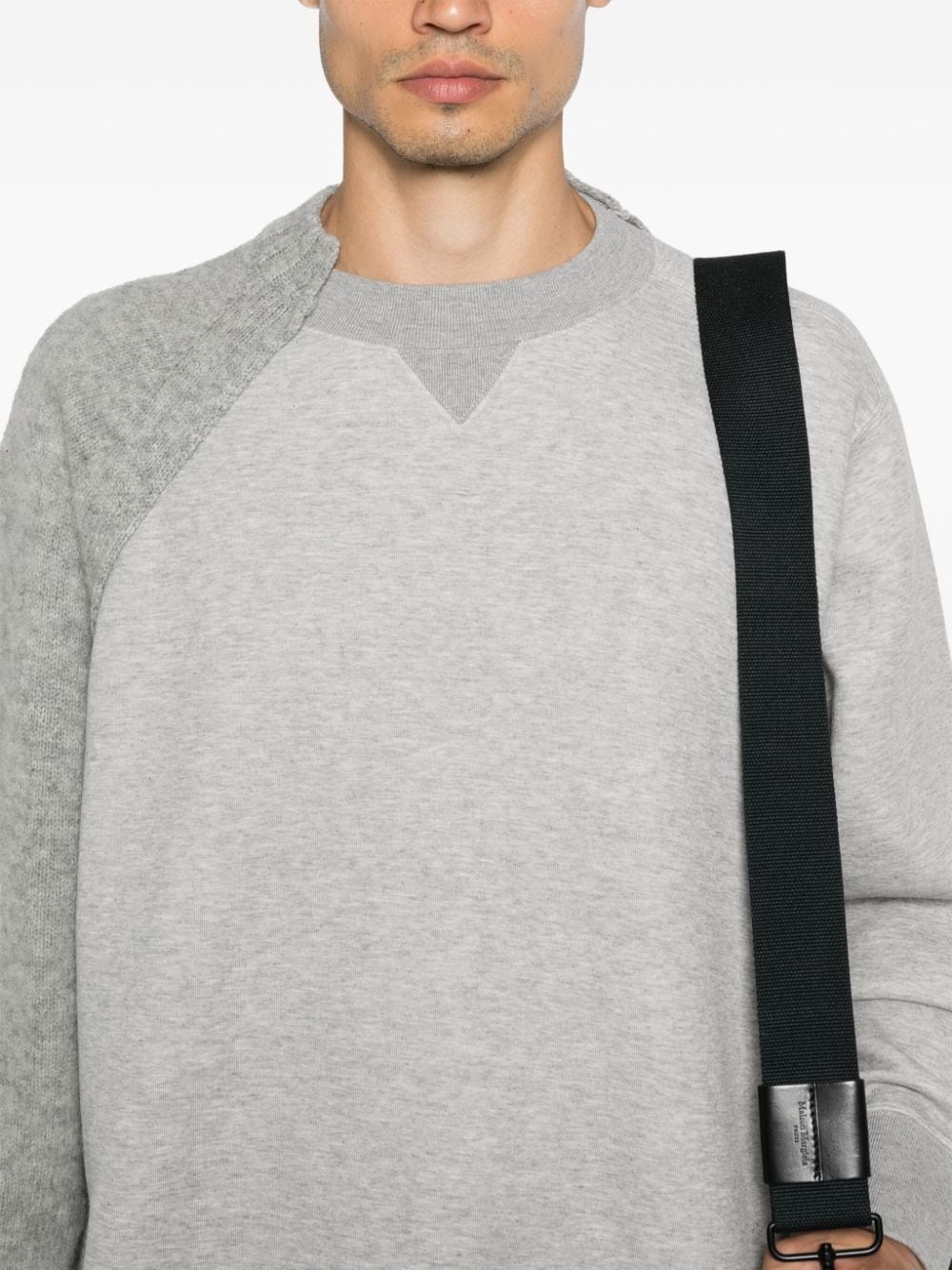 knitted-panels sweatshirt - 5