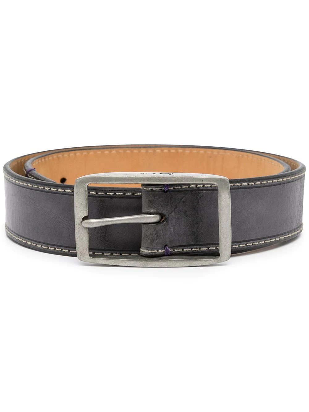 distressed leather belt - 1