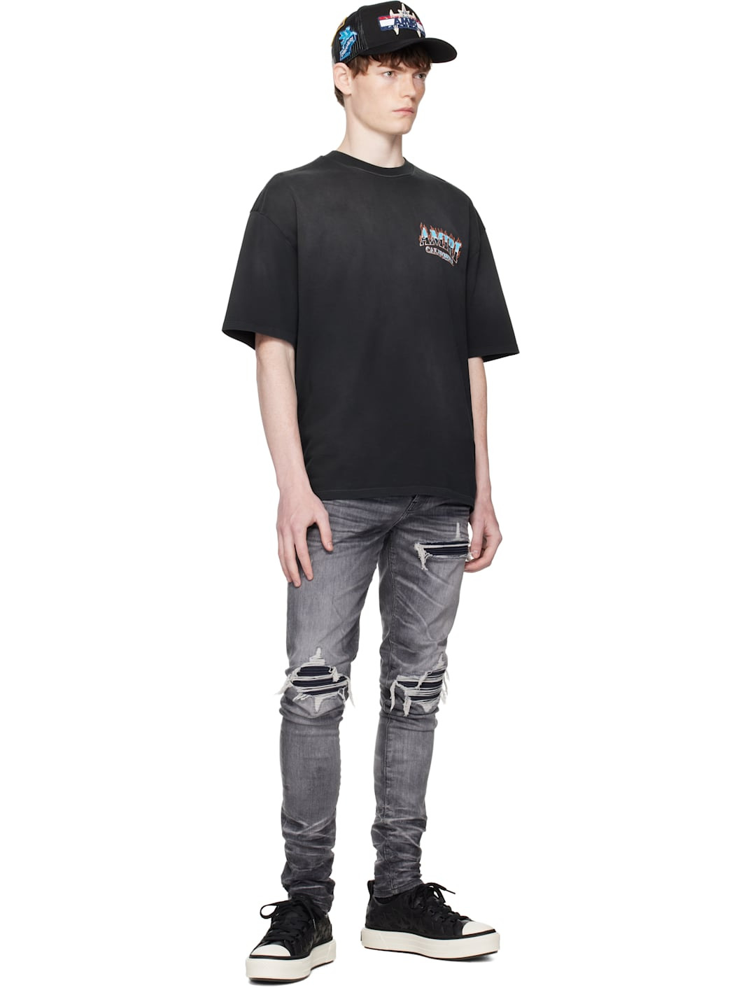 Black 'AMIRI' Sunny Place Oversized T-shirt - 4