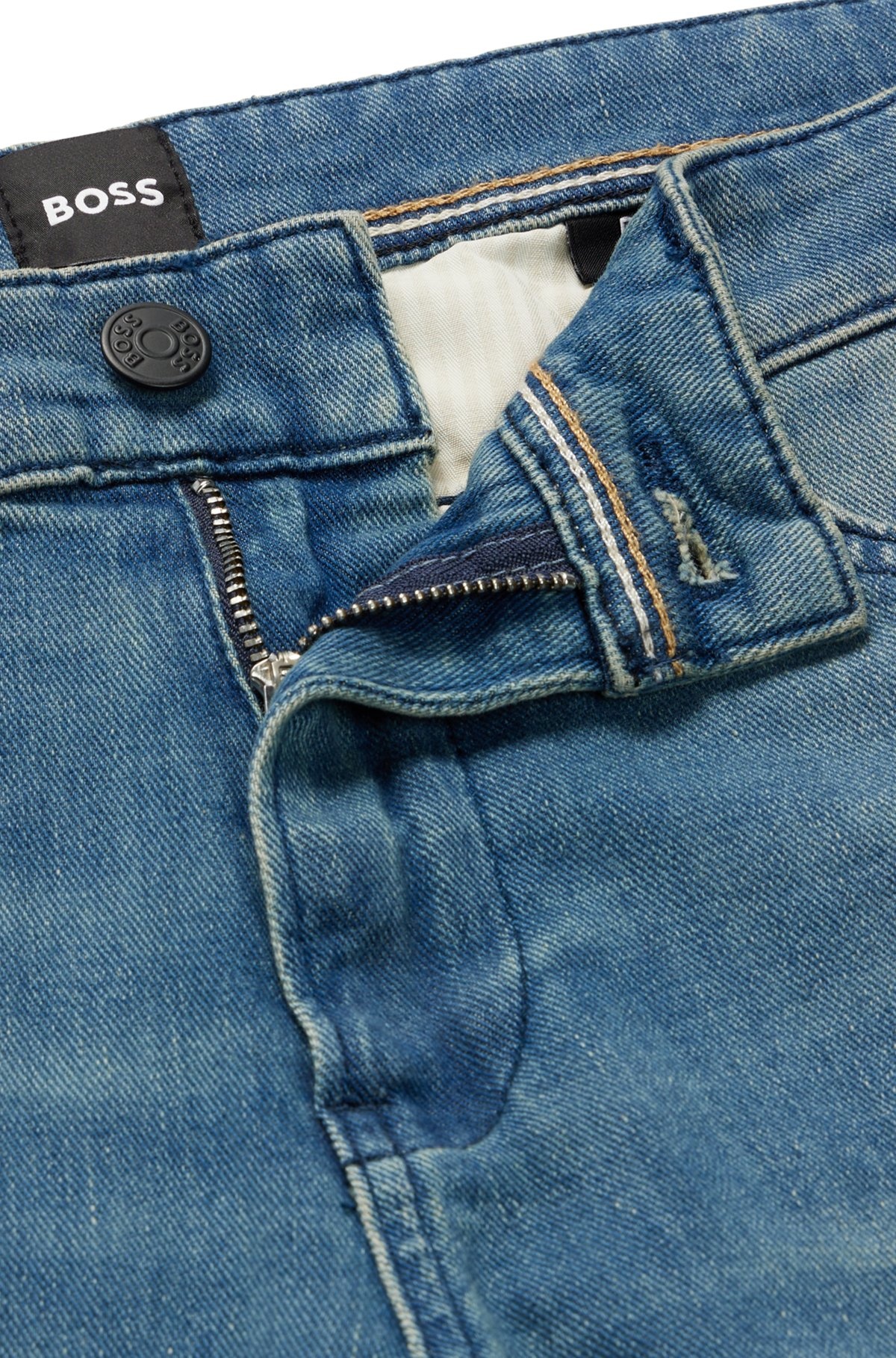 SLIM-FIT JEANS IN SUPER-SOFT BLUE STRETCH DENIM - 6