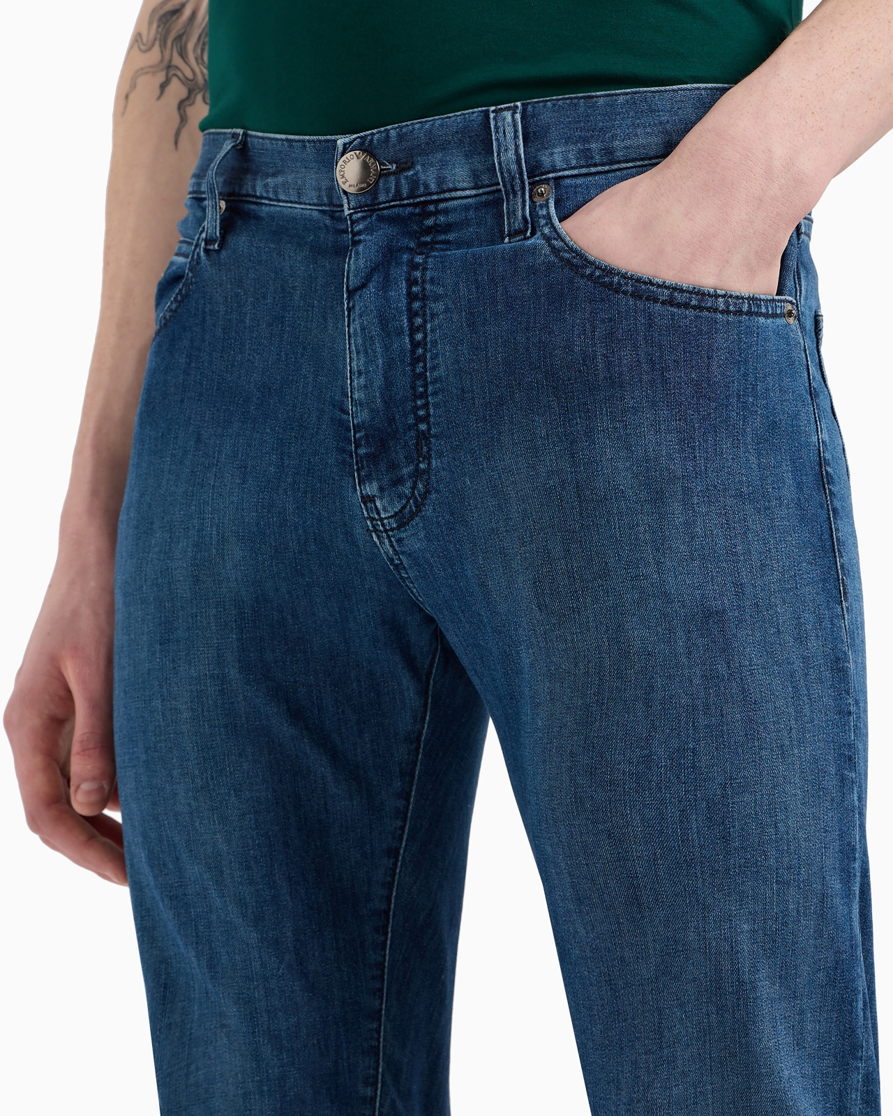 J45 Regular-fit, worn-wash 8 oz denim jeans - 5