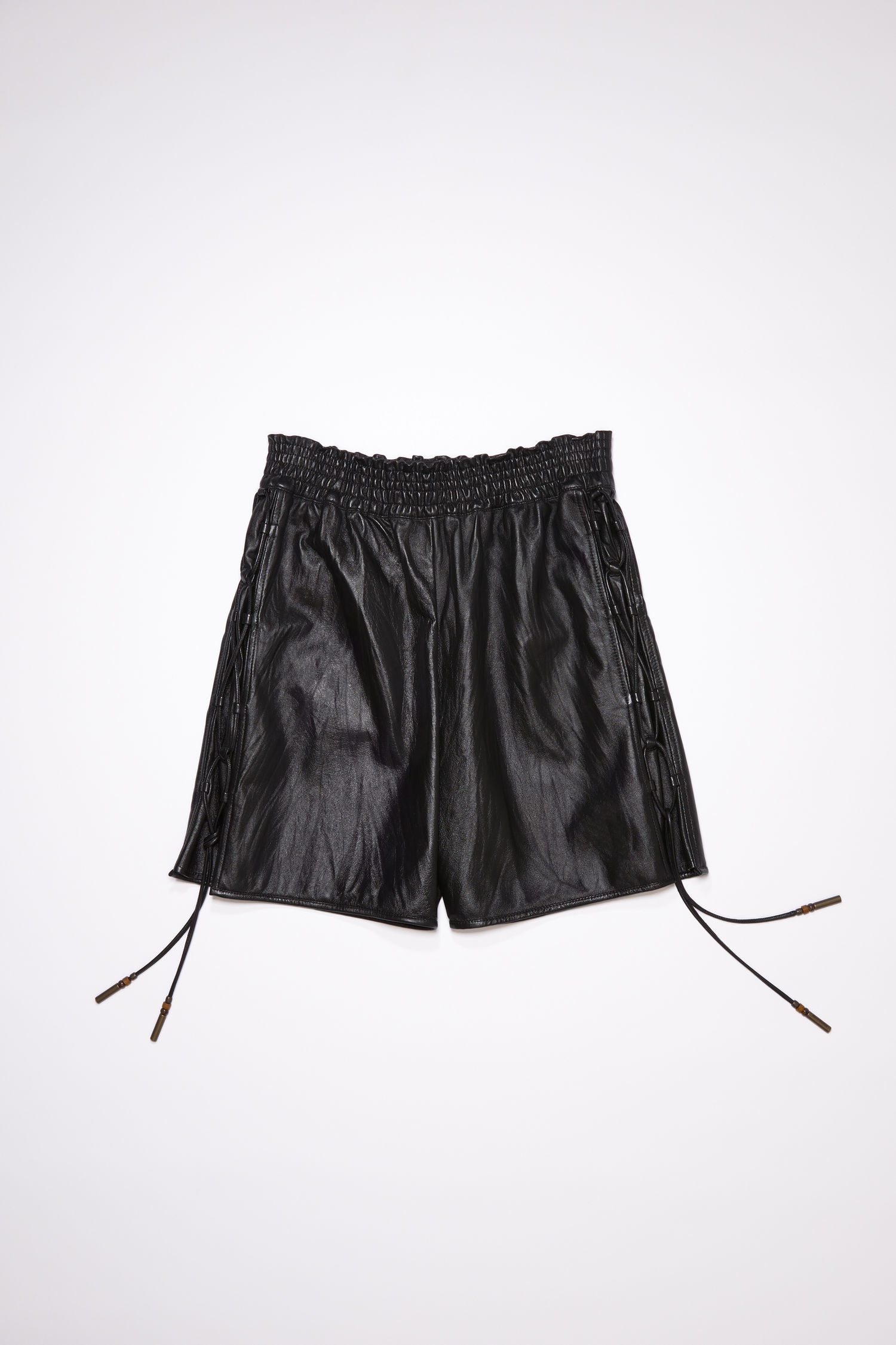 Leather shorts - Black - 5