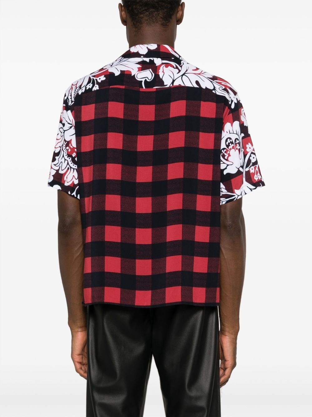 check-print short-sleeve shirt - 4
