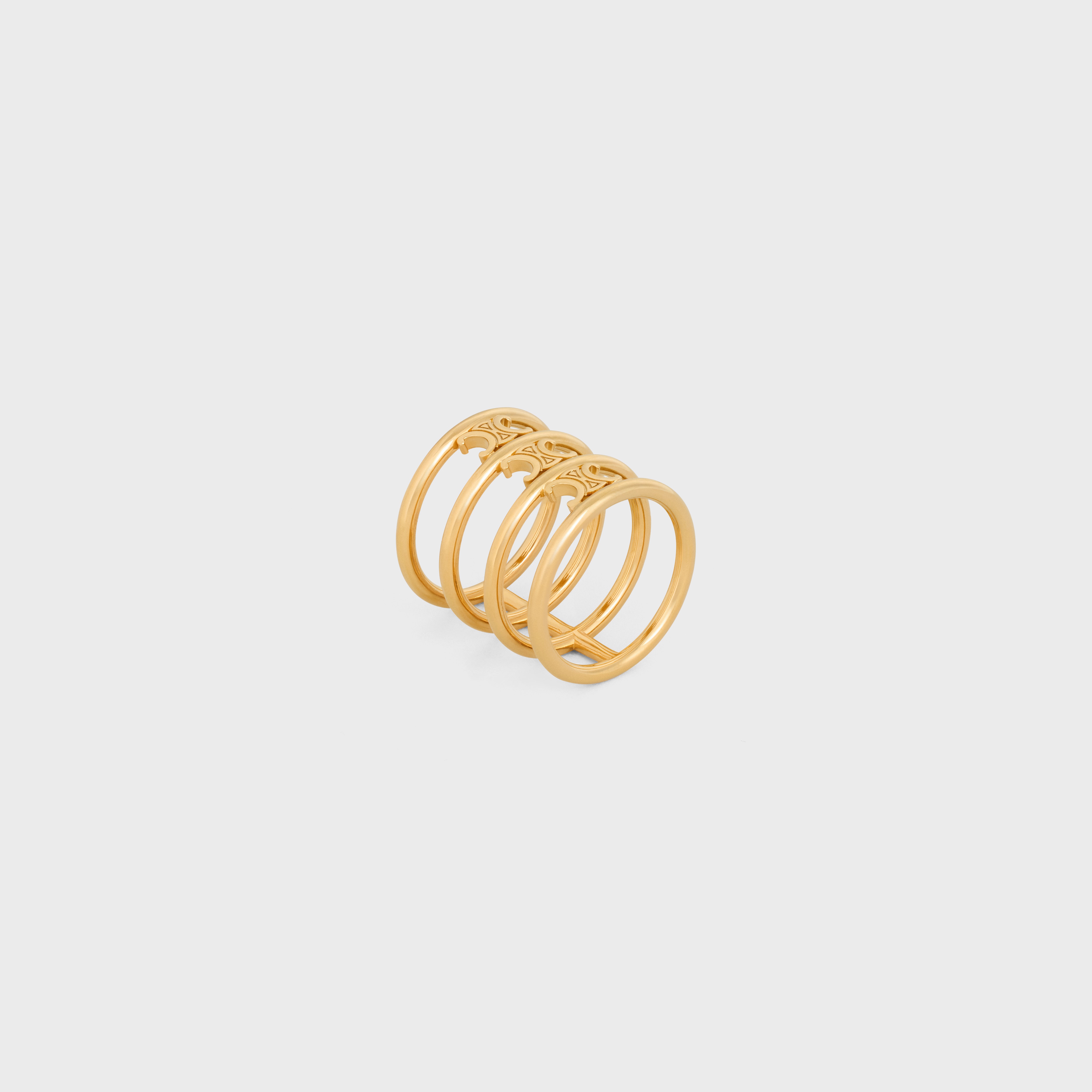 Triomphe Cage Ring in Brass with Gold Finish - 2