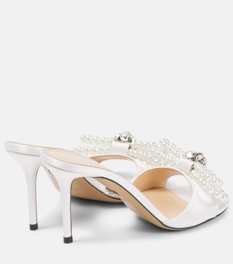 MACH & MACH Double Bow embellished satin mules outlook