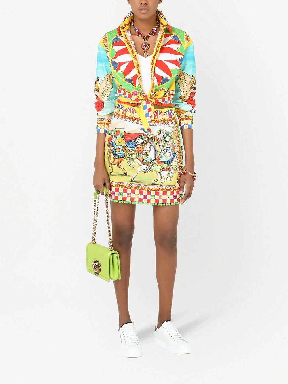 graphic-print high-waisted skirt - 2