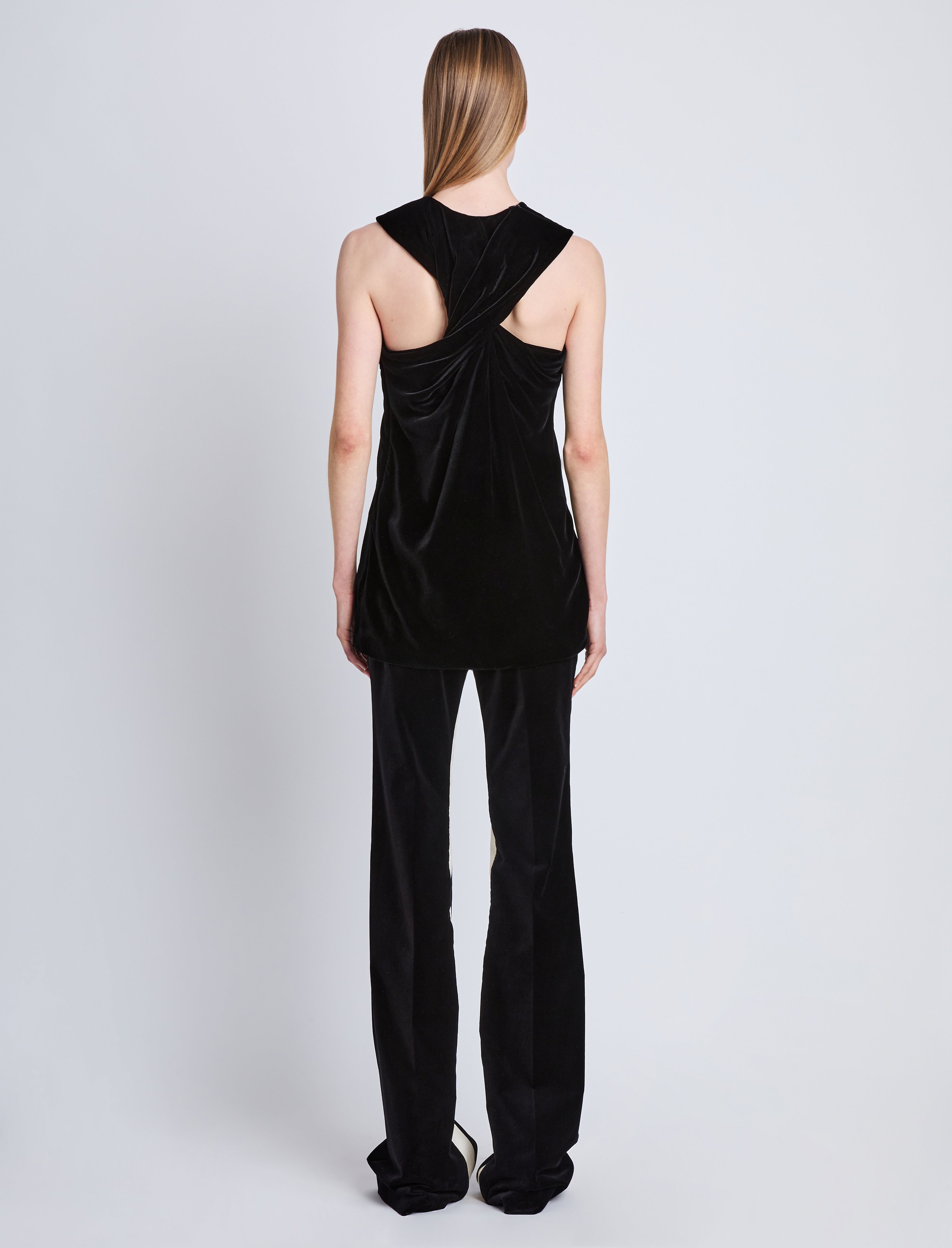 Marie Tuxedo Pant in Velvet Suiting - 4