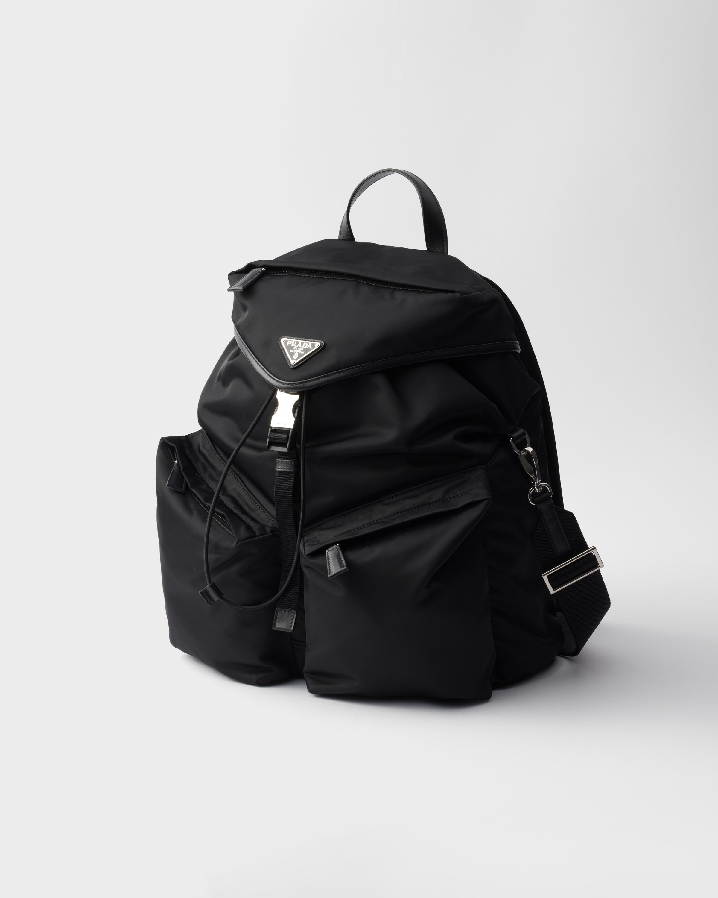 Re-Nylon and leather backpack - 2