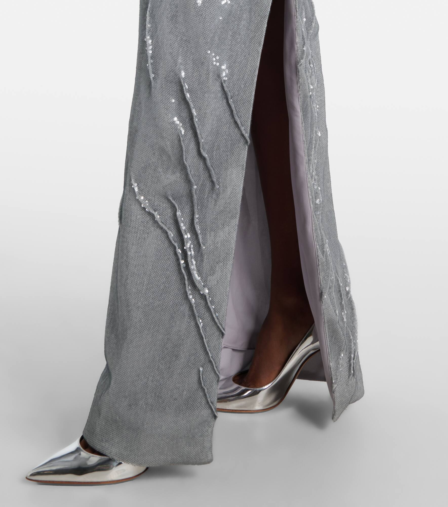 Sequined asymmetric gown - 5