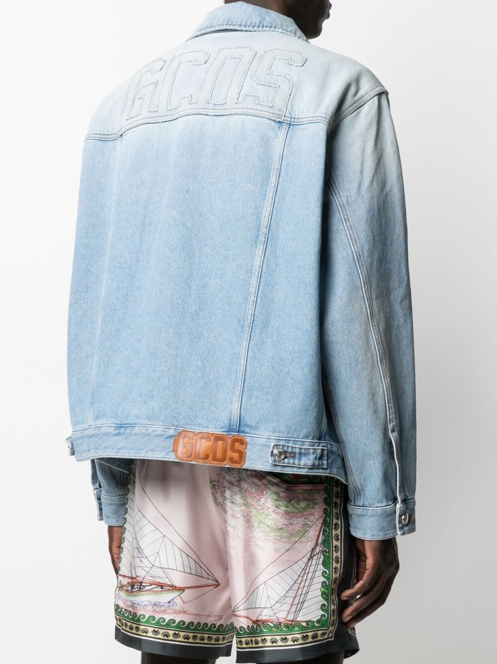 embroidered-logo denim jacket - 4