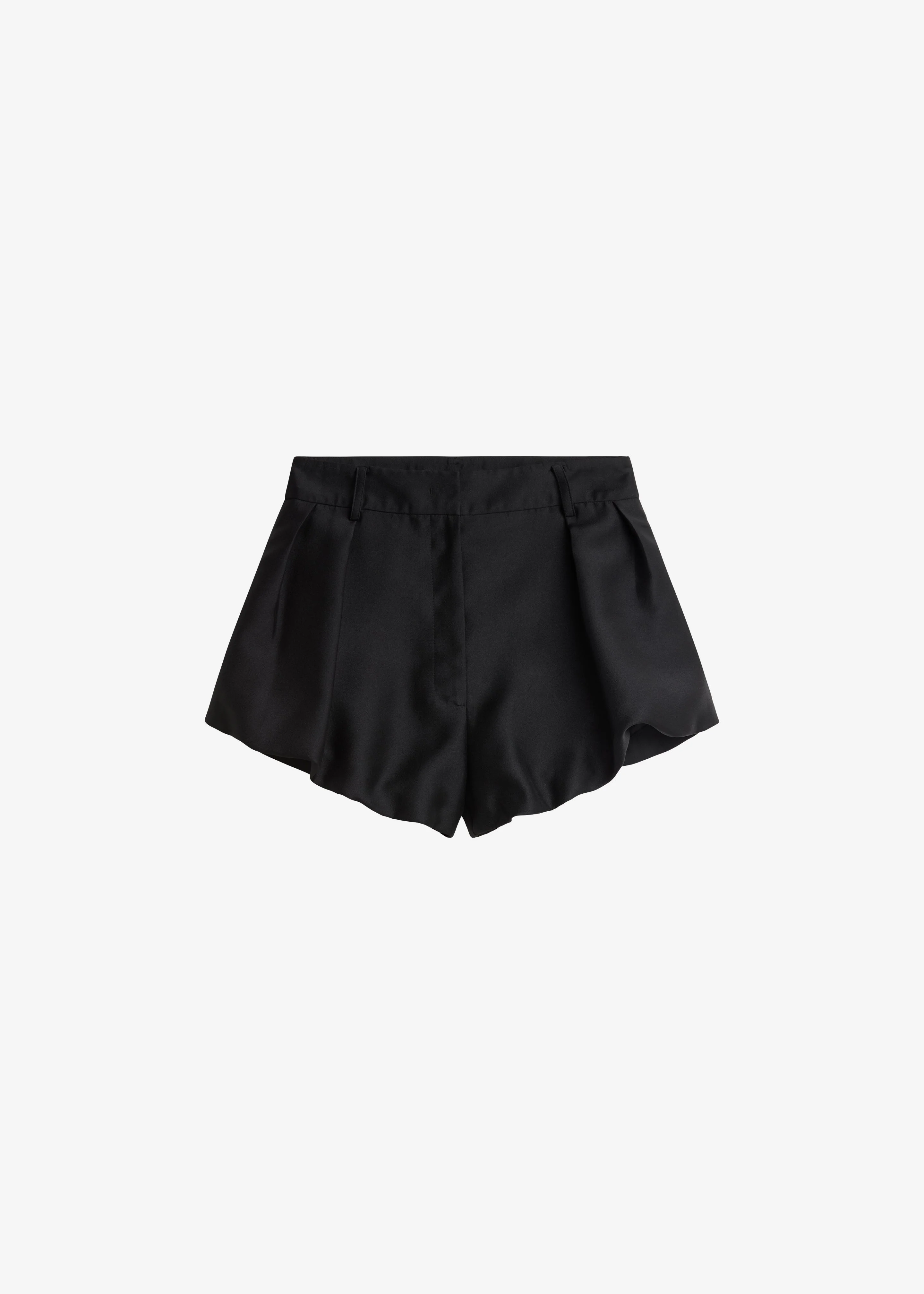 Arles Bubble Hem Shorts - Black - 1