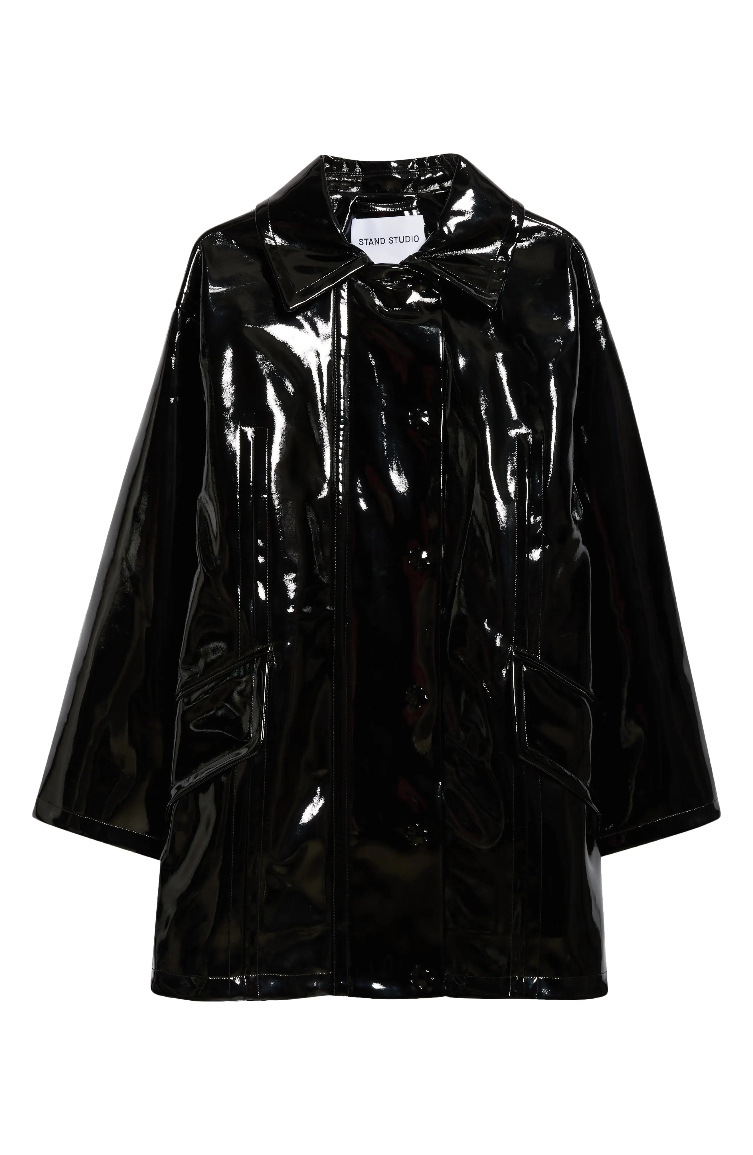 Maxxy Faux Patent Leather Raincoat - 6