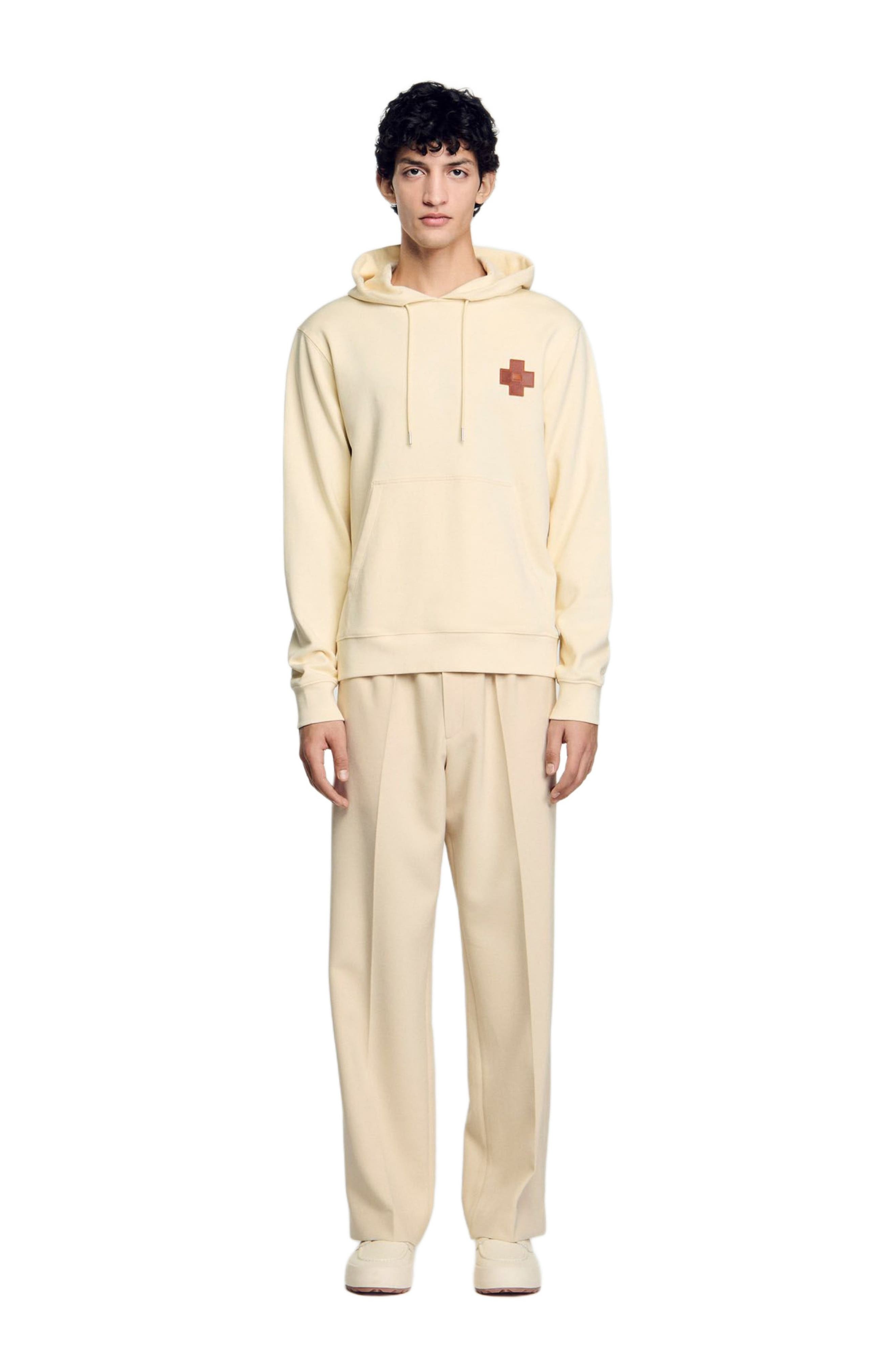 SANDRO Square Cross sweatshirt in Oats at Nordstrom - 3