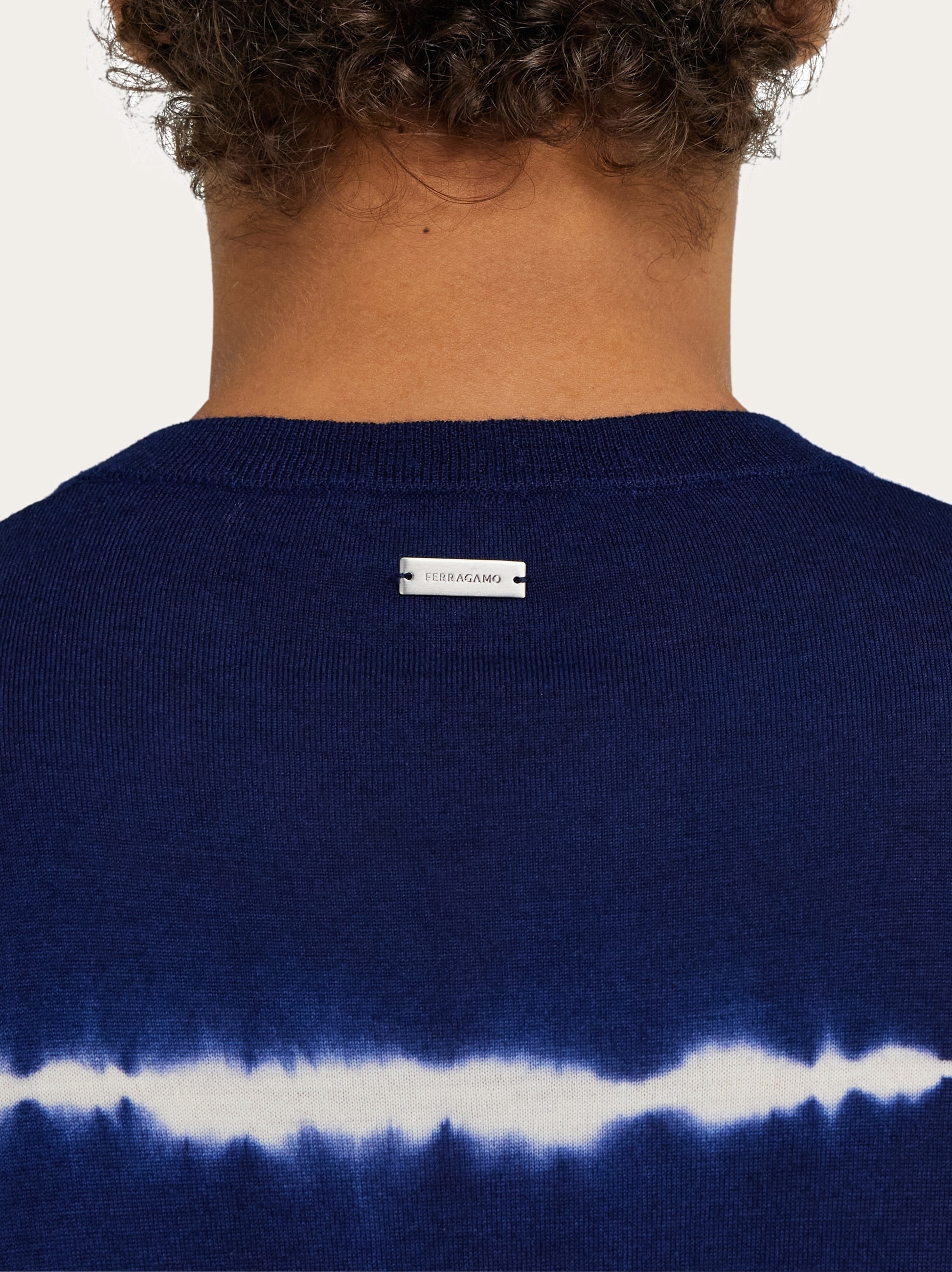 Tie dye wool V-neck pullover - 5