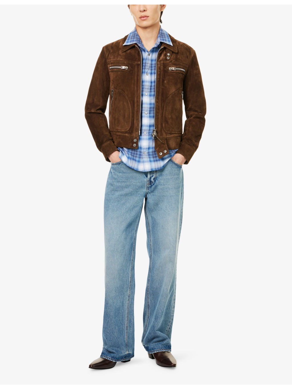 Blouson Patch-Pocket Soft Suede Jacket - 2