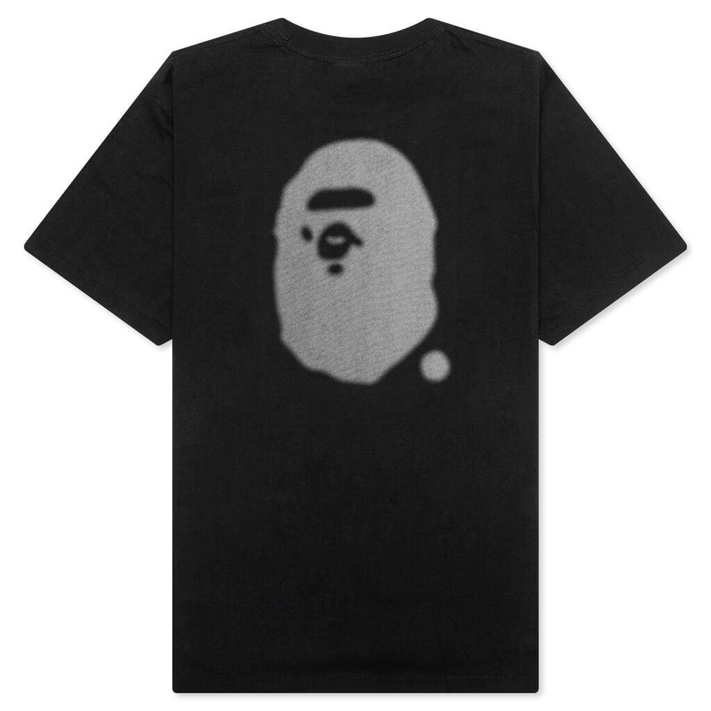 A BATHING APE® LOGO RELAXED FIT TEE - BLACK | REVERSIBLE