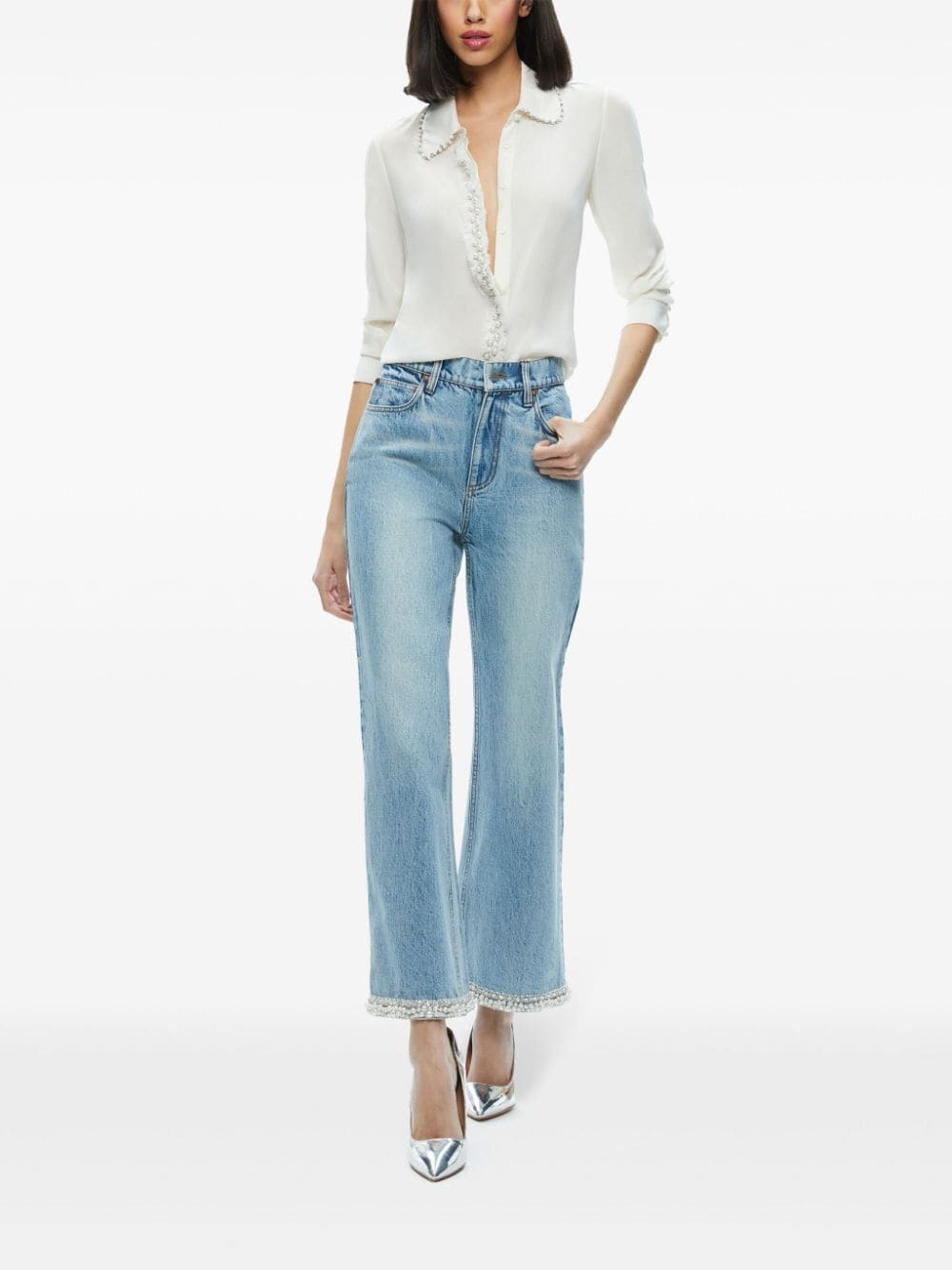 Ora embellished wide-leg jeans - 3