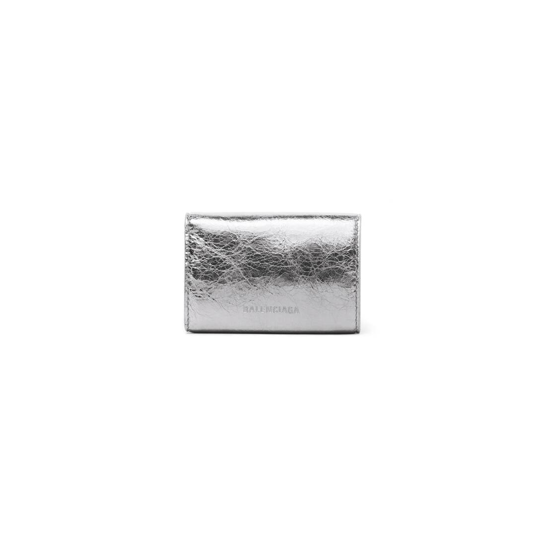 Women's Le Cagole Mini Wallet Metallized in Silver - 3