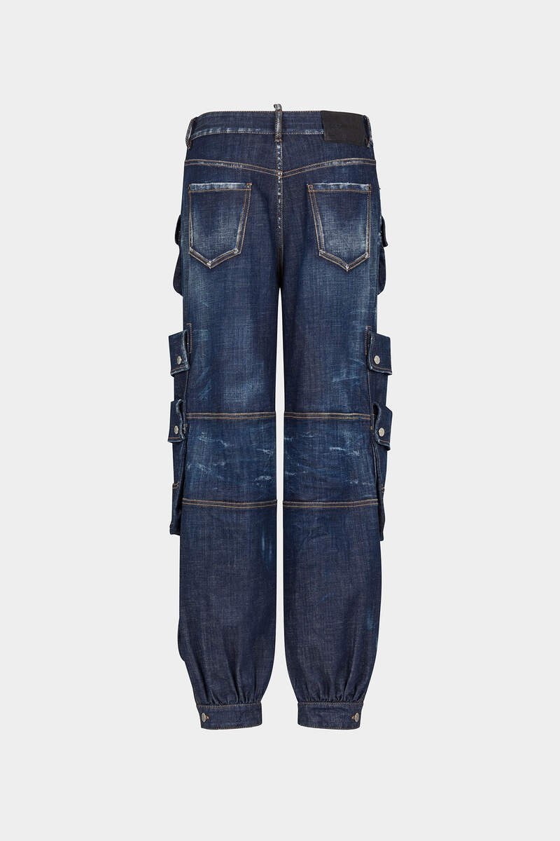 DSQUARED2 DARK CLEAN WASH DENIM CARGO PANT outlook
