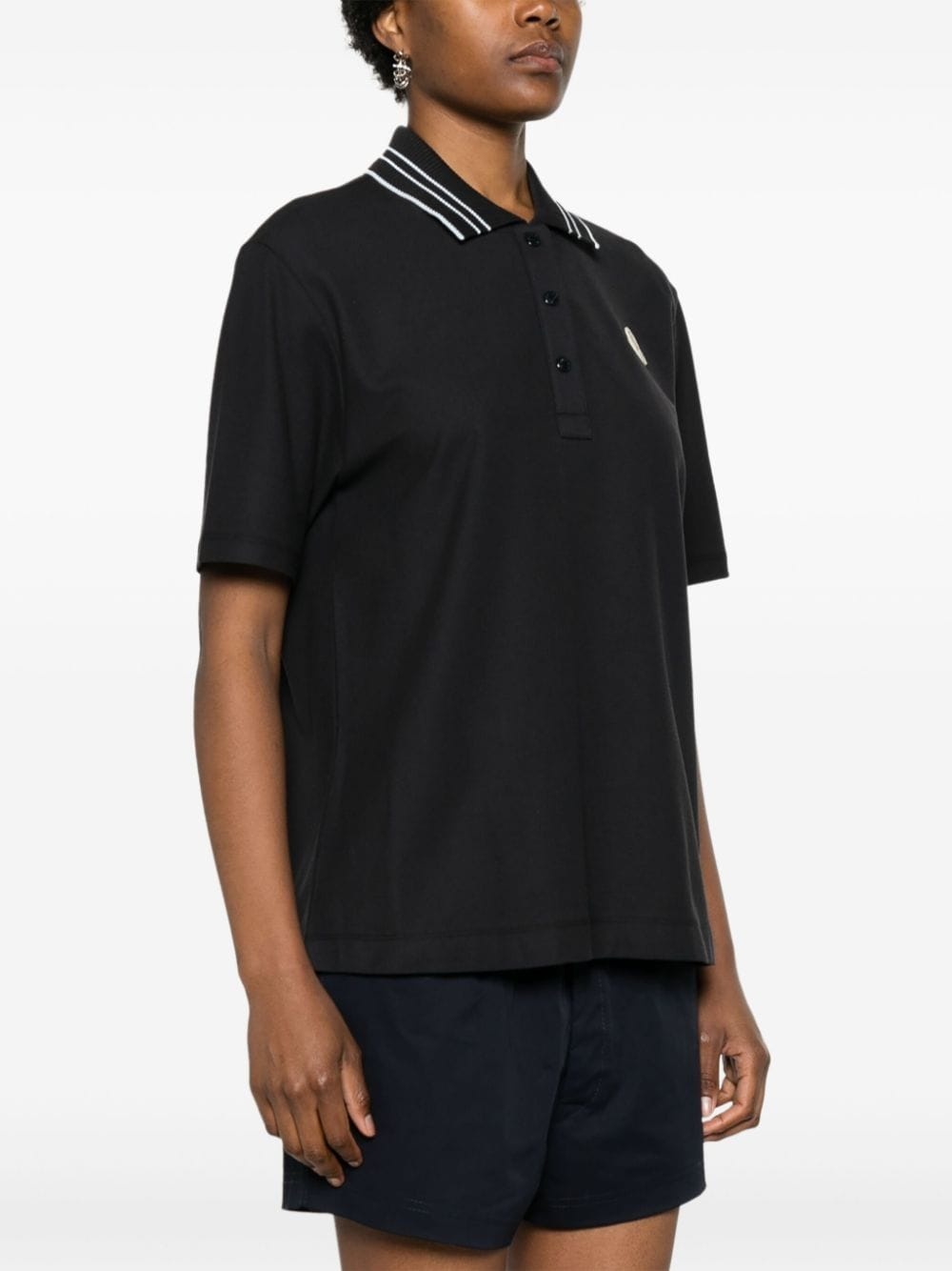 logo-patch cotton polo shirt - 3