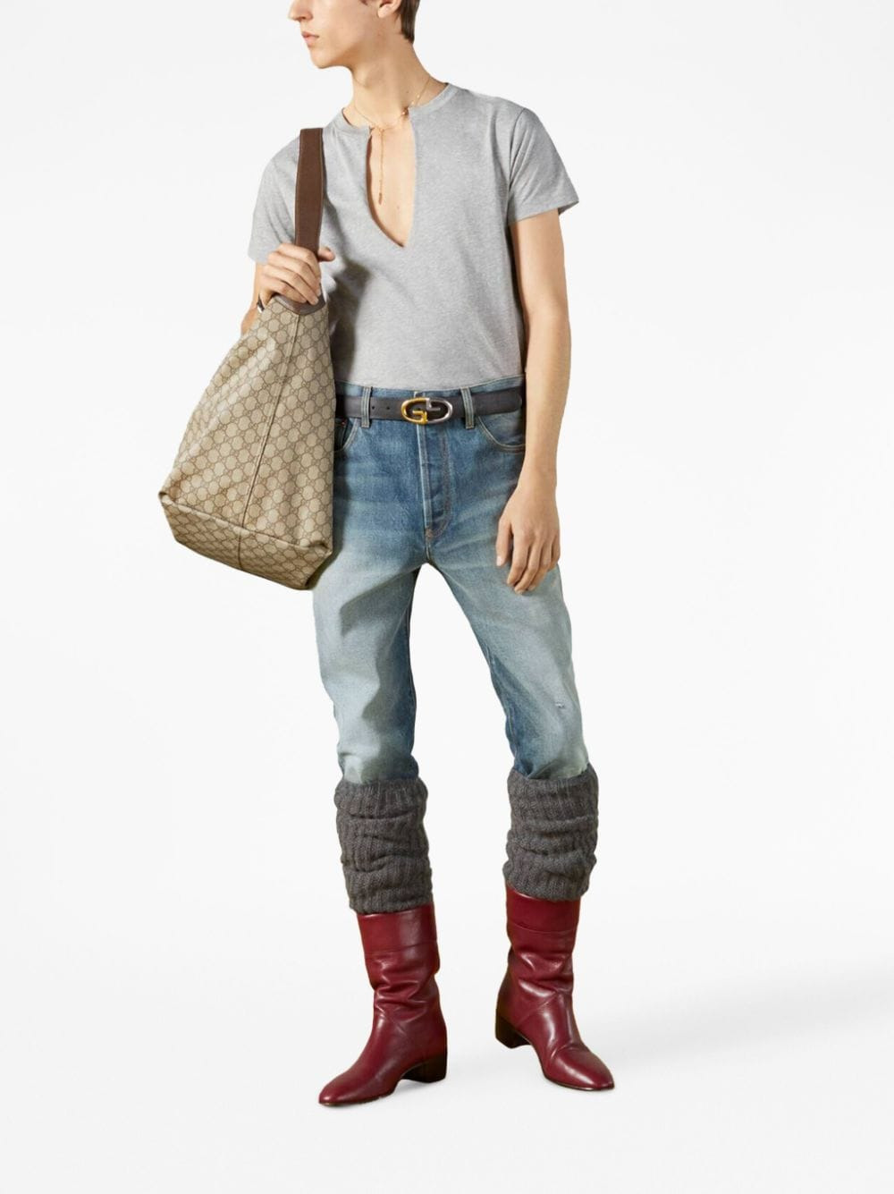 Gucci Men Denim Trousers With Label - 6