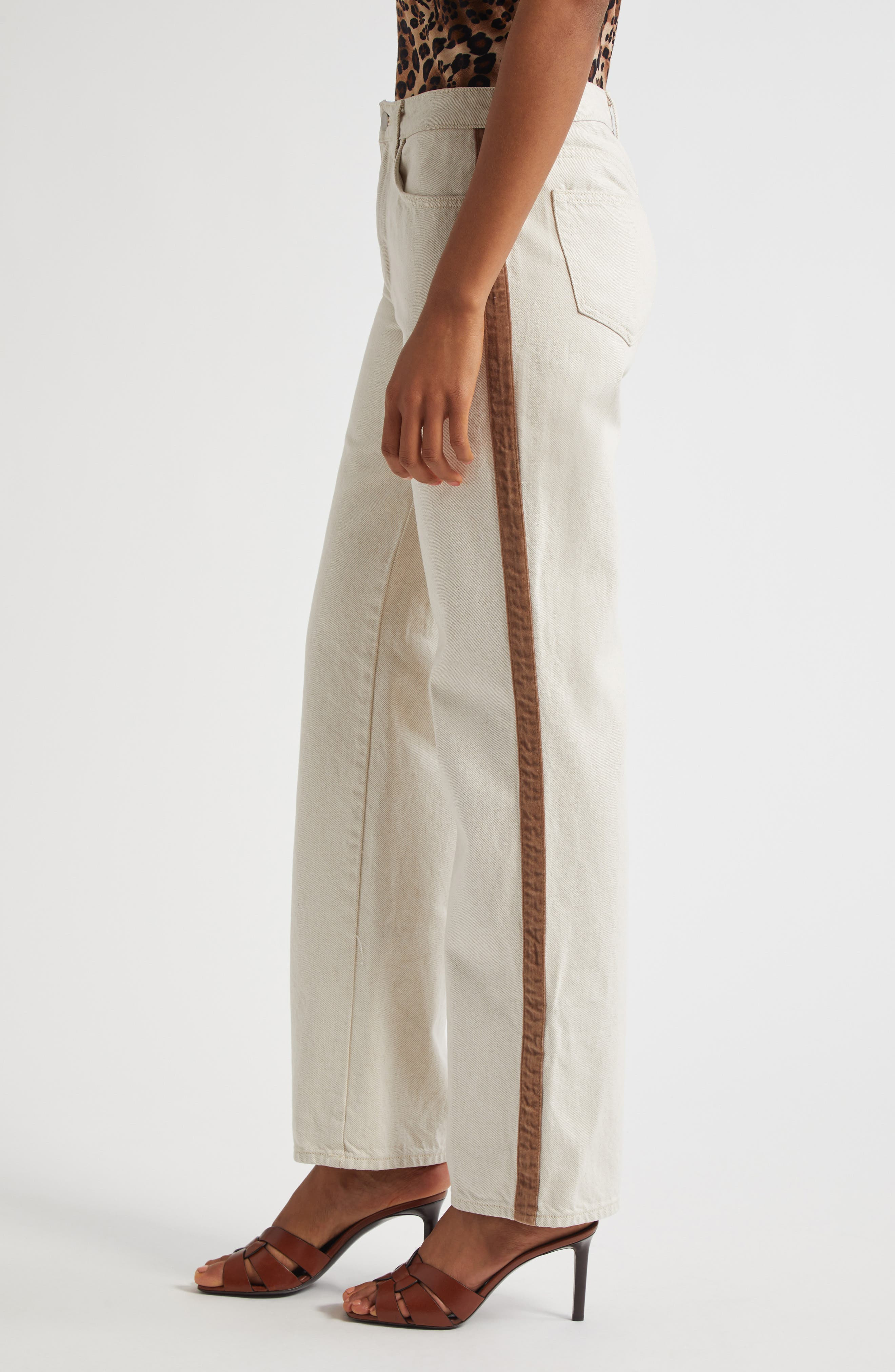 L'AGENCE Jones High Waist Stovepipe Jeans in Desert Tan/Ivory Taupe at Nordstrom - 4
