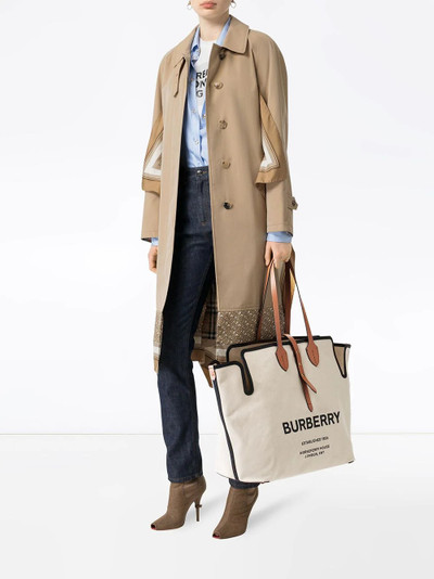 Burberry large logo print tote outlook