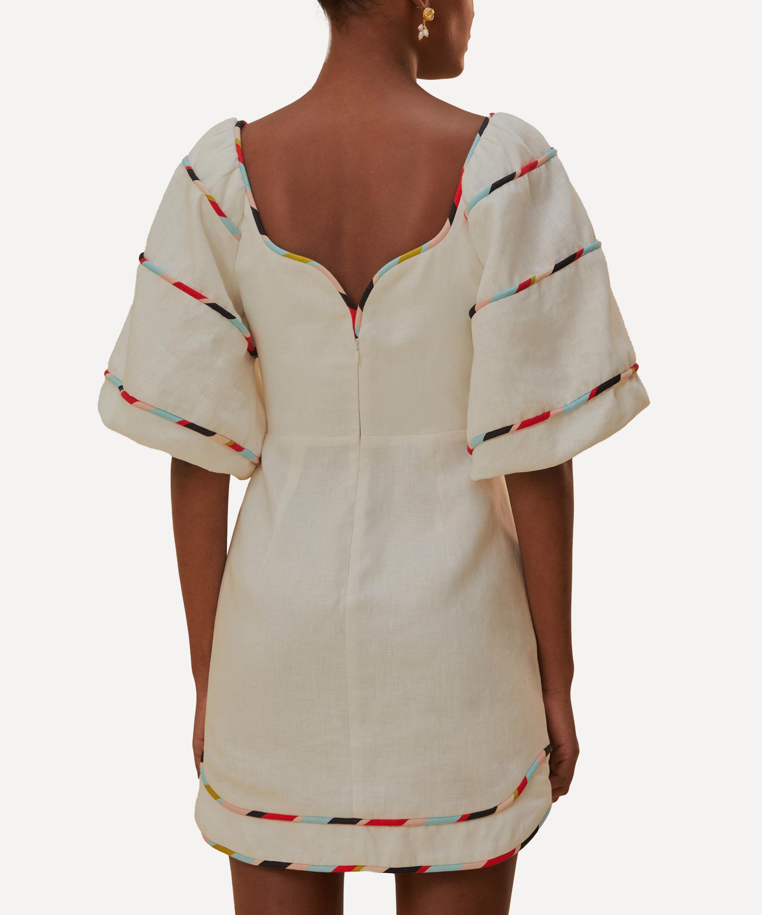 White Colourful Stripes Euroflax™ Mini Dress - 3