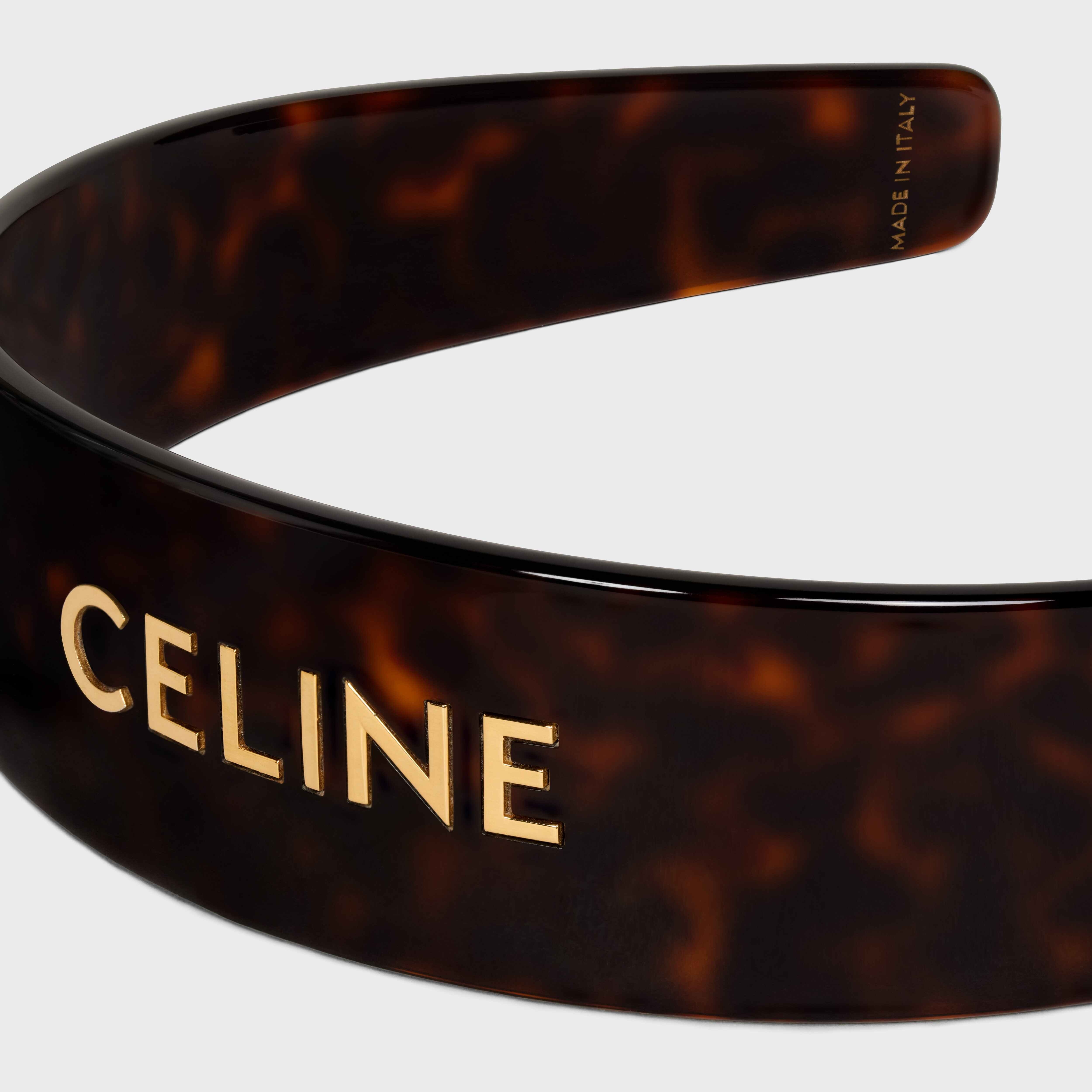 Celine Headband in Dark Havana Acetate and Brass with Gold finish - 3