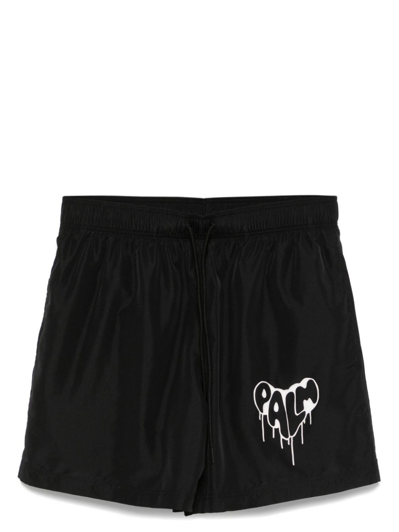 dripping-logo swim shorts 1